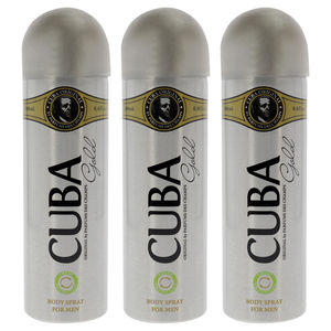 Cuba Gold by Cuba for Men - 6.6 oz Body Spray - Pack of 3
